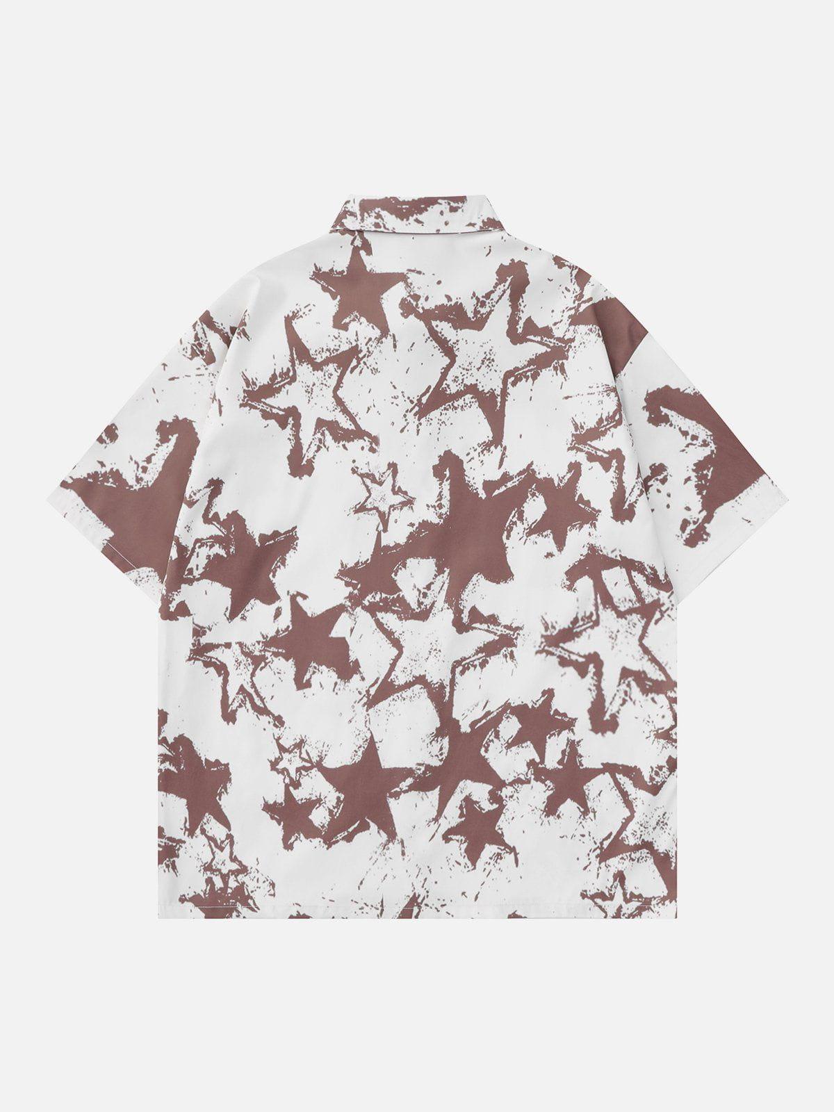 Tntwear® - Stars Print Short Sleeve Shirts - tntwear1