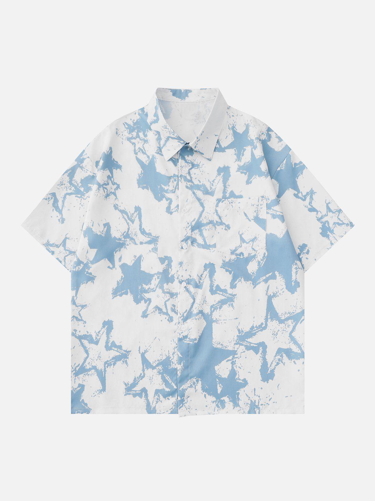 Tntwear® - Stars Print Short Sleeve Shirts - tntwear1