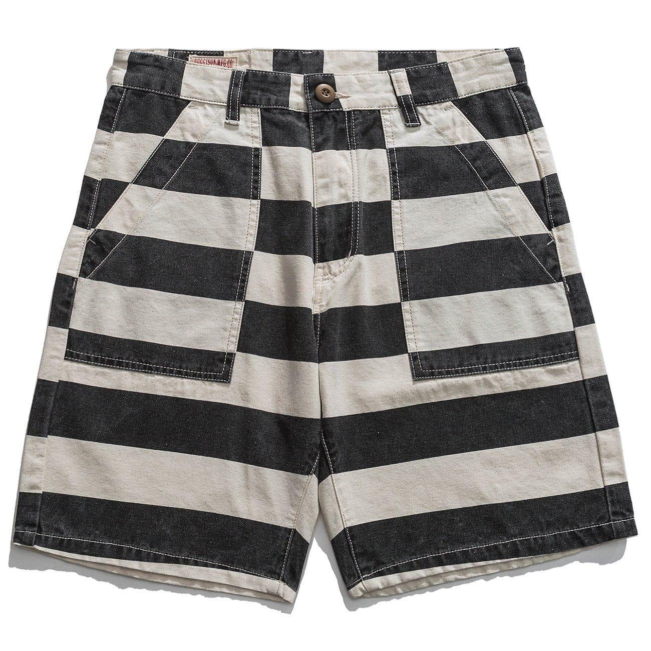 Tntwear® - Striped Workwear Casual Shorts - tntwear1