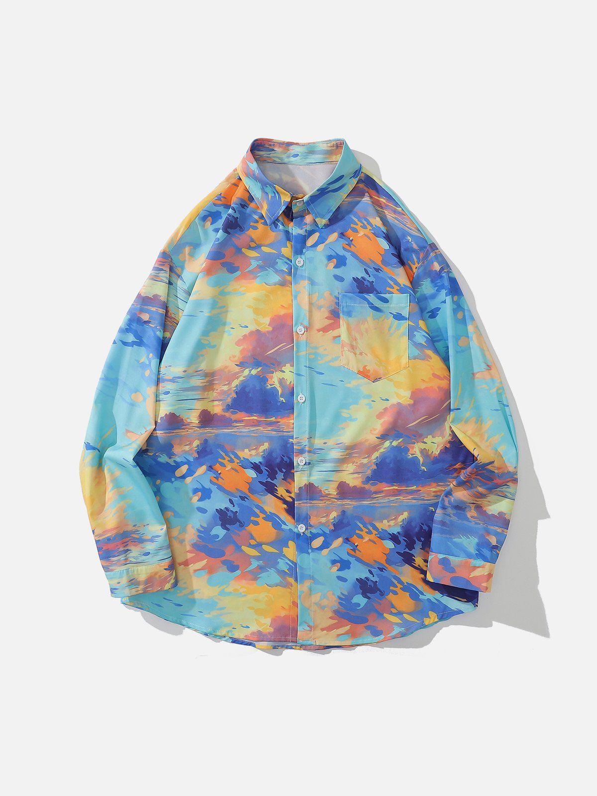 Tntwear® - Sunset Print Long Sleeve Shirts - tntwear1