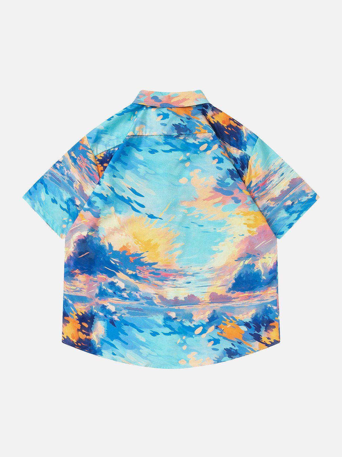 Tntwear® - Sunset Print Short Sleeve Shirts - tntwear1