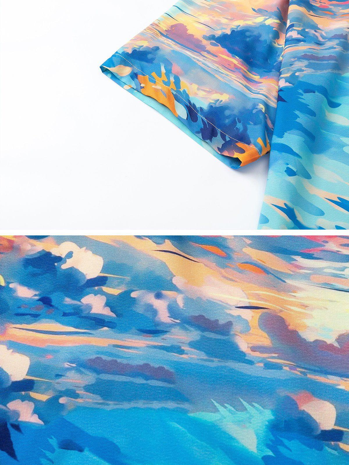 Tntwear® - Sunset Print Short Sleeve Shirts - tntwear1