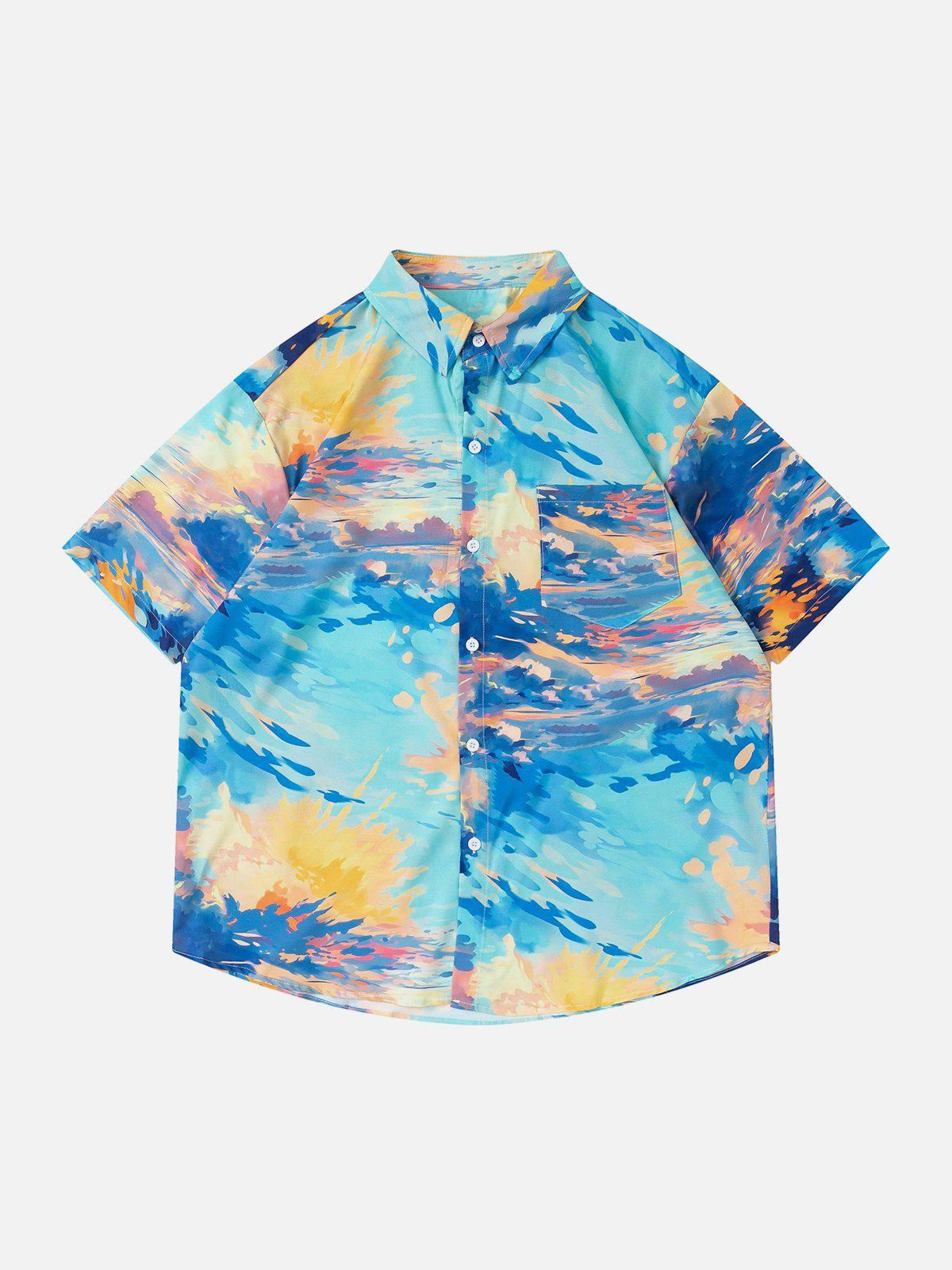 Tntwear® - Sunset Print Short Sleeve Shirts - tntwear1