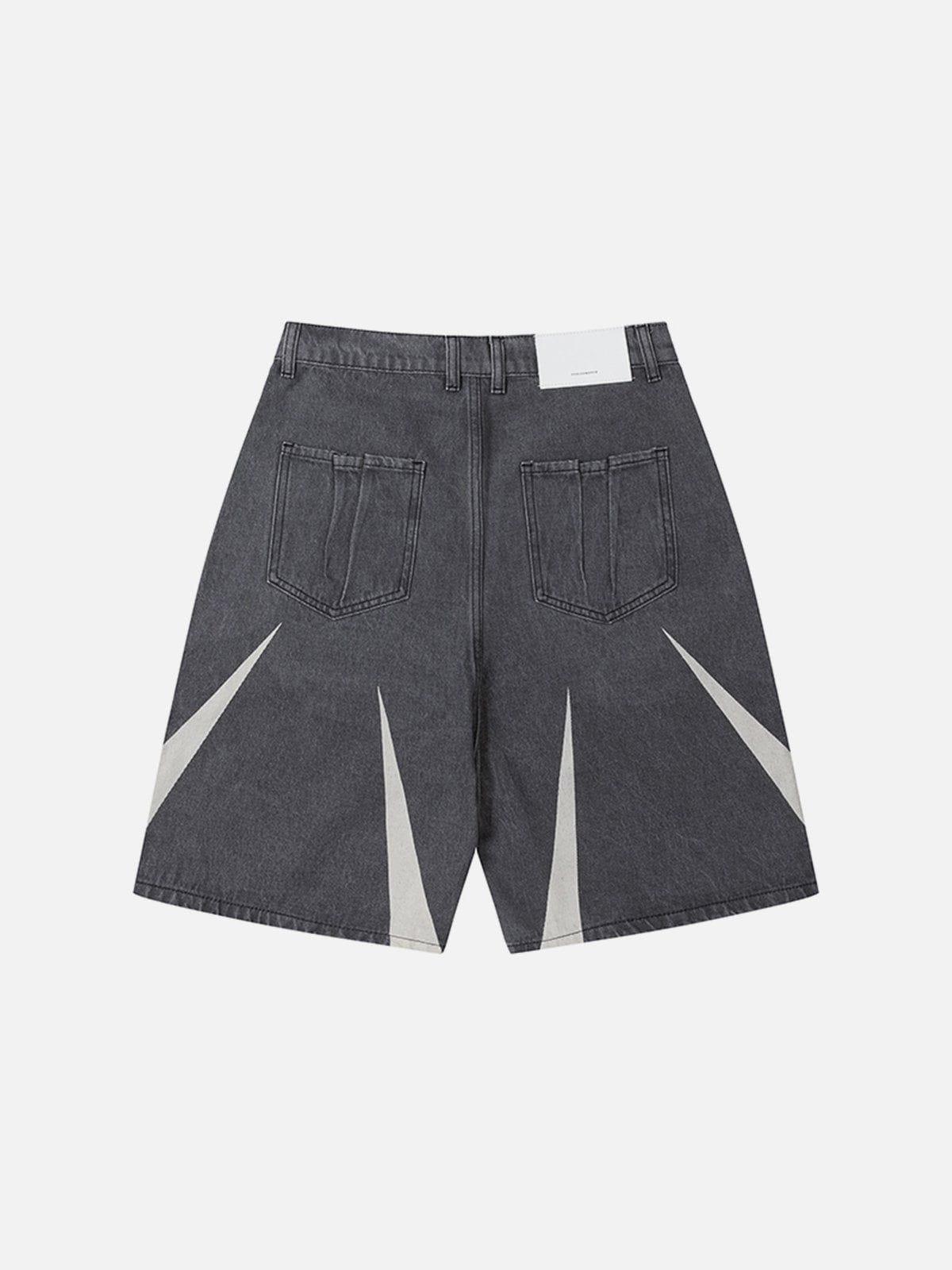 Tntwear® - Tapered Patchwork Denim Shorts - tntwear1