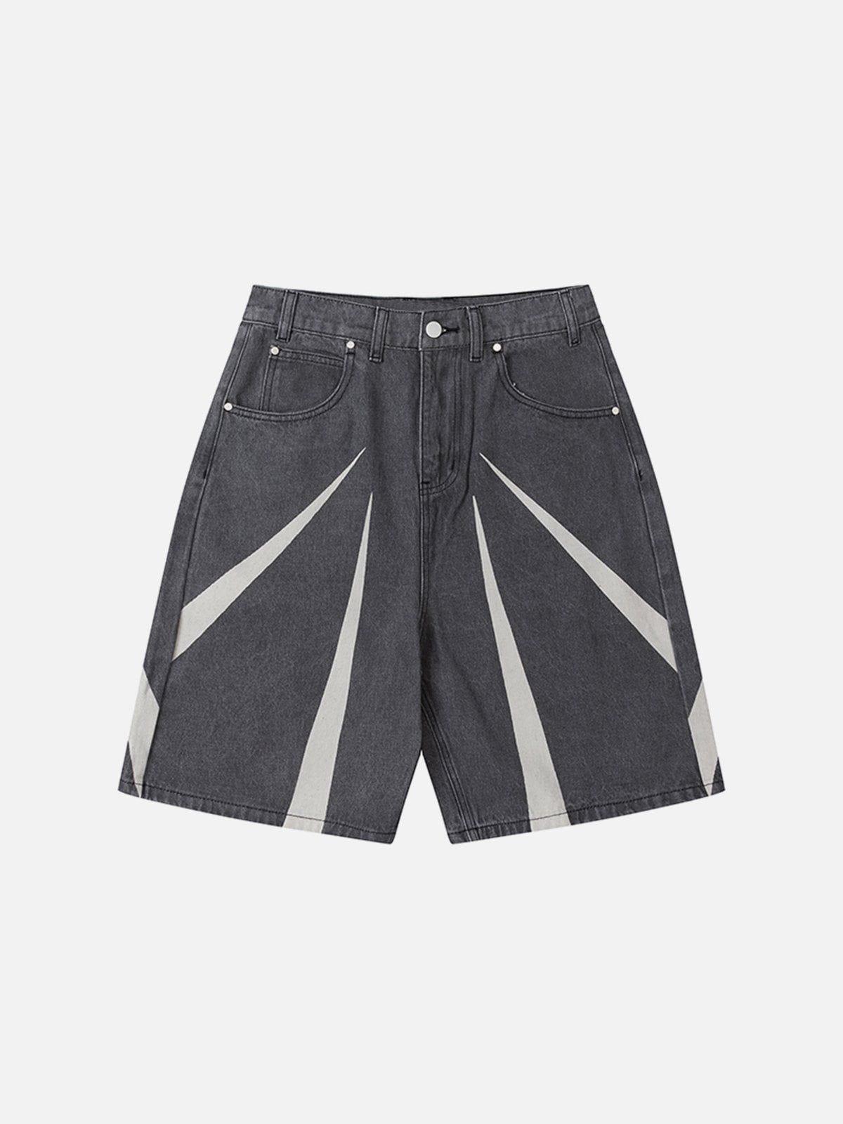 Tntwear® - Tapered Patchwork Denim Shorts - tntwear1