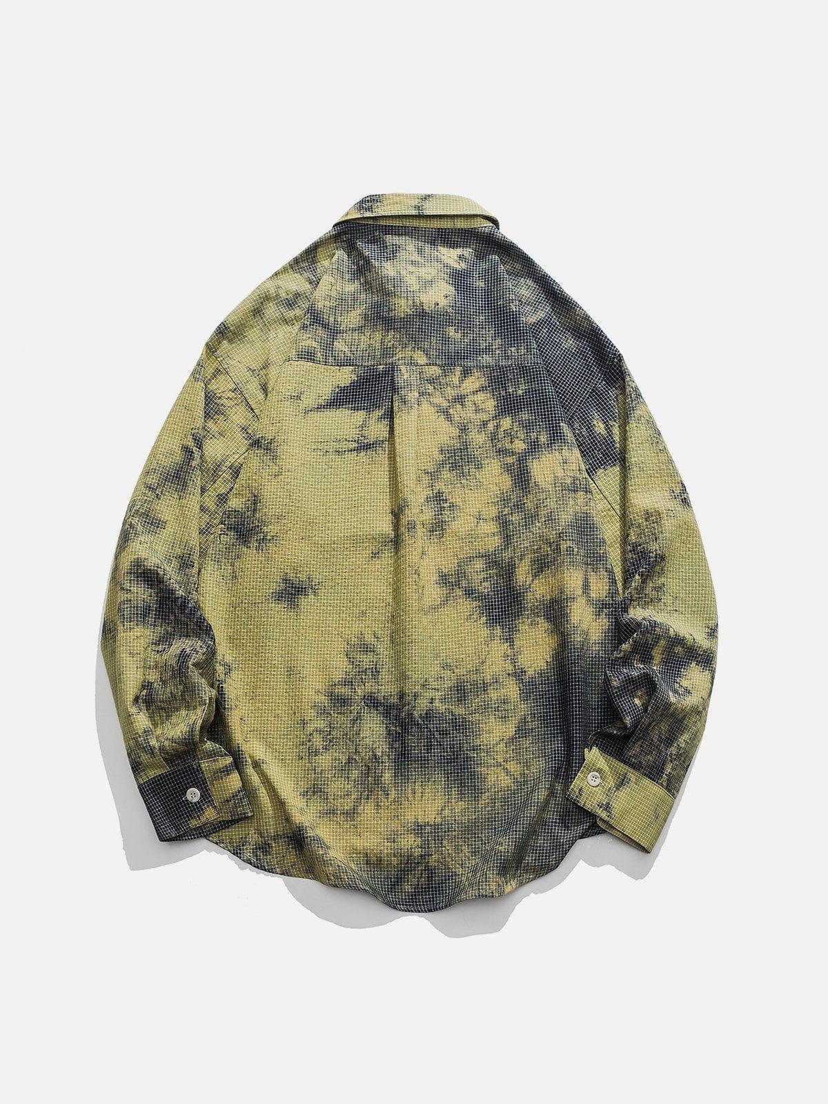 Tntwear® - Tie Dye Tree Print Long-Sleeved Shirt - tntwear1