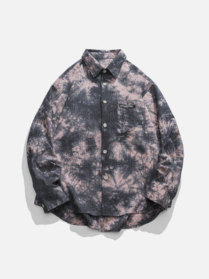 Tntwear® - Tie Dye Tree Print Long-Sleeved Shirt - tntwear1