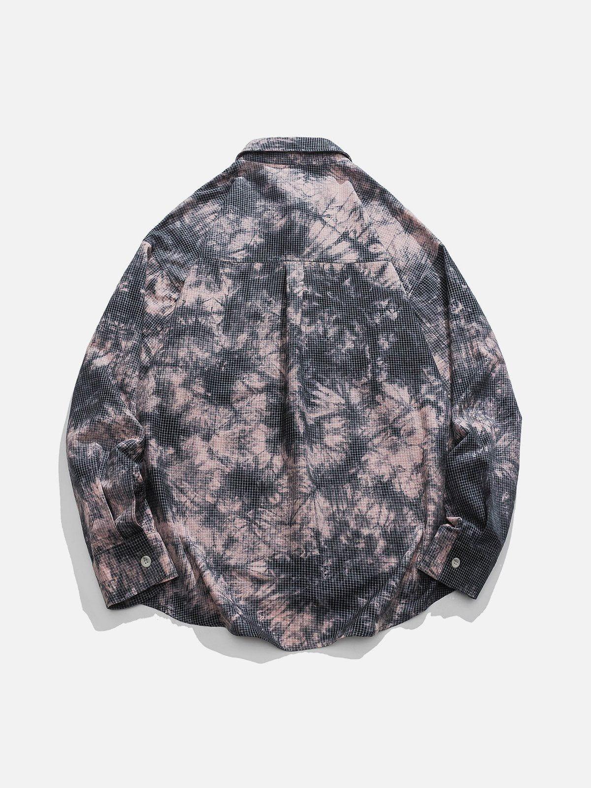 Tntwear® - Tie Dye Tree Print Long-Sleeved Shirt - tntwear1