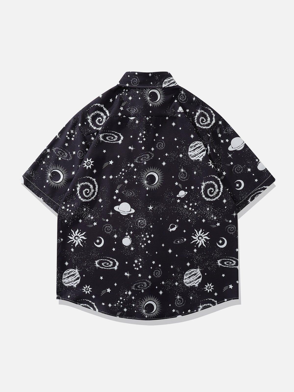 Tntwear® - Universe Galaxy Print Short Sleeve Shirts - tntwear1