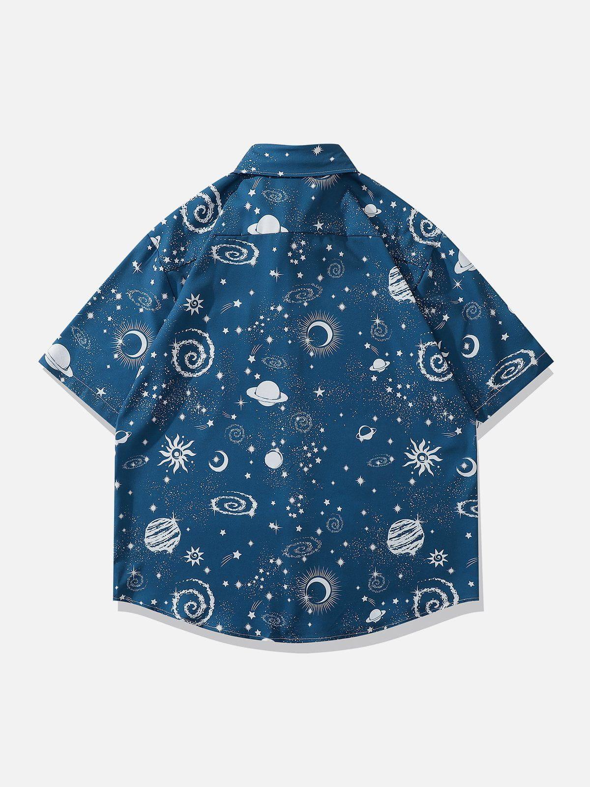 Tntwear® - Universe Galaxy Print Short Sleeve Shirts - tntwear1