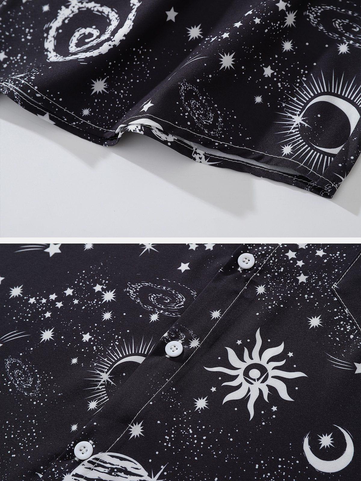 Tntwear® - Universe Galaxy Print Short Sleeve Shirts - tntwear1