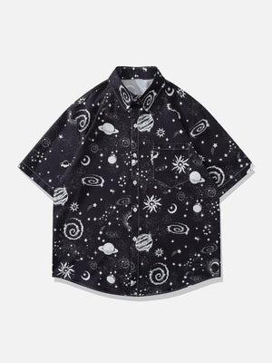 Tntwear® - Universe Galaxy Print Short Sleeve Shirts - tntwear1