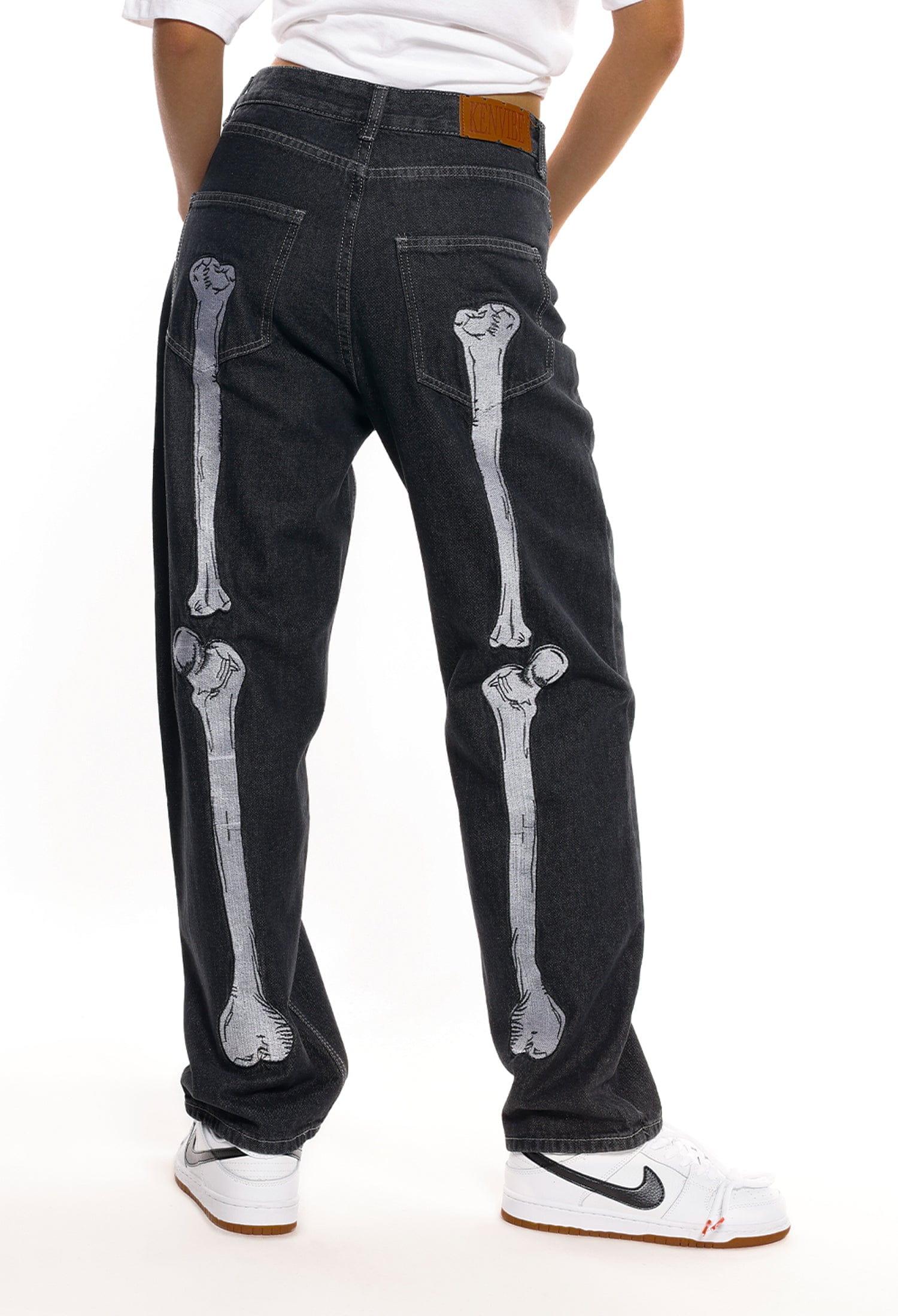 Tntwear® - Vintage Skull Bone Embroidery Jeans - tntwear1