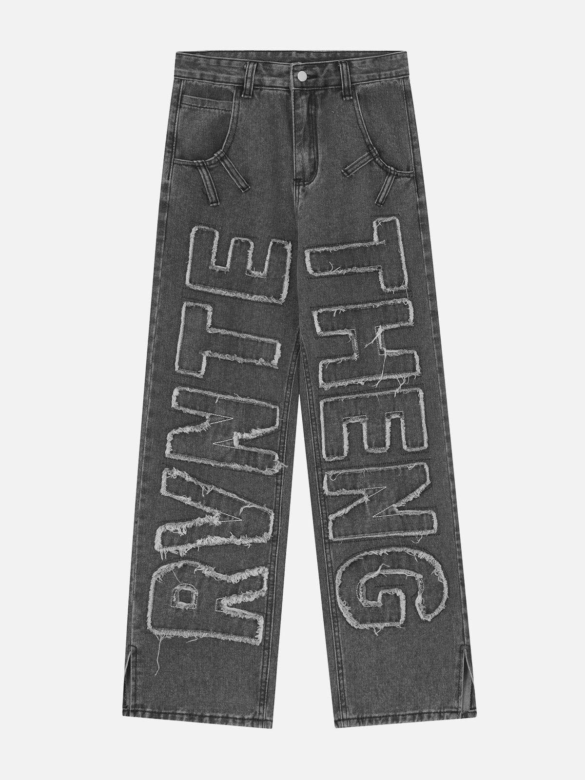 Tntwear® - Washed Patchwork Jeans - tntwear1