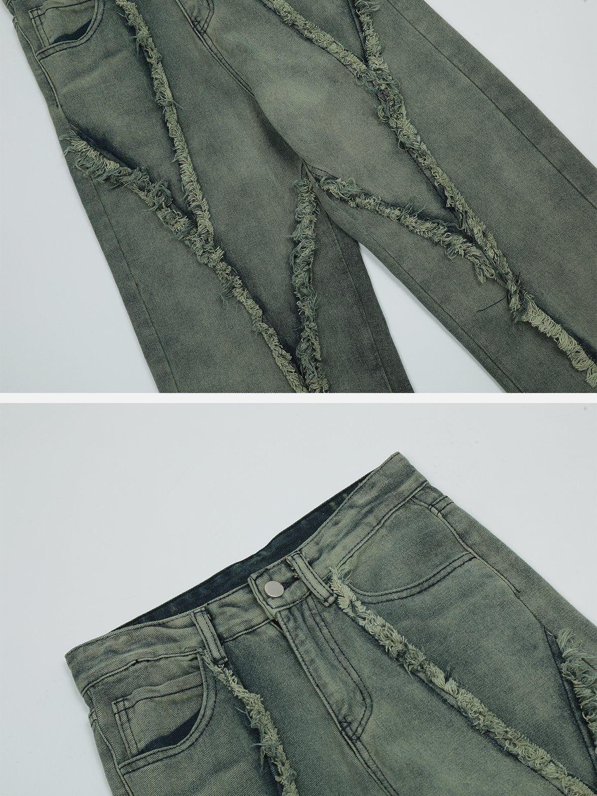 Tntwear® - Washed Raw Edges Jeans - tntwear1