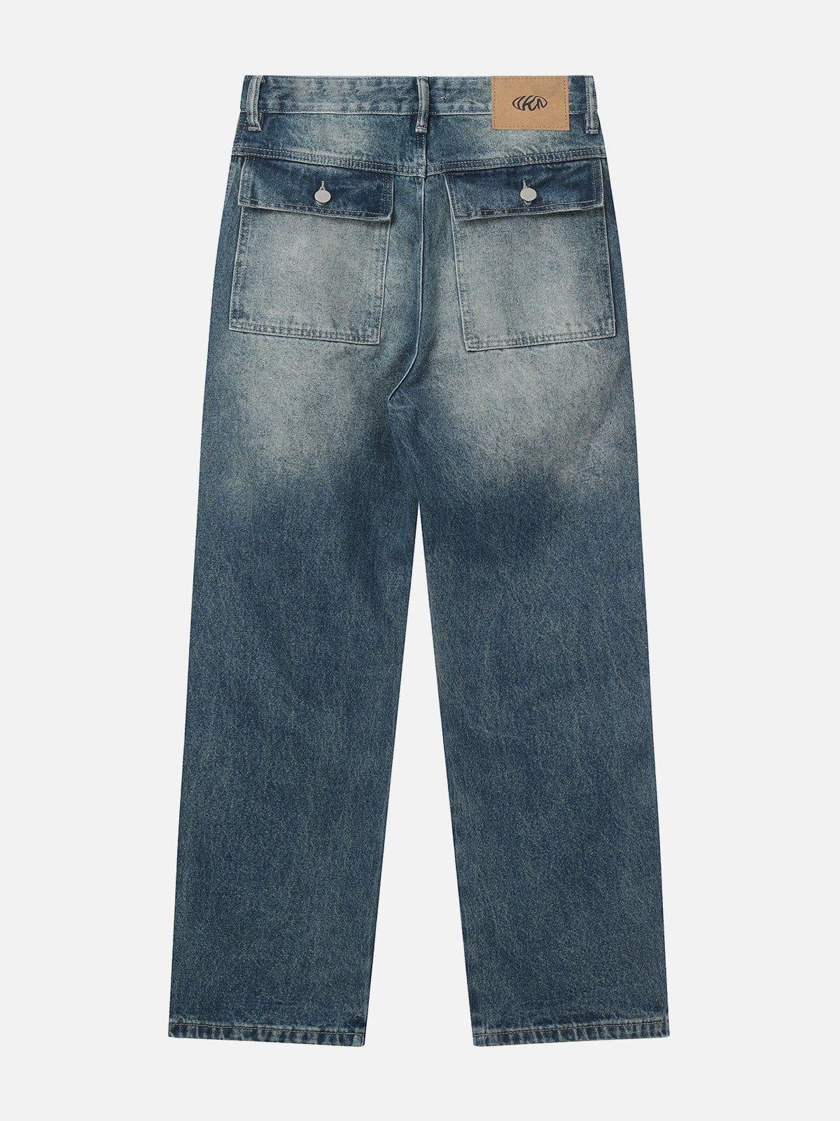 Tntwear® - Water-washed Pleats Jeans - tntwear1