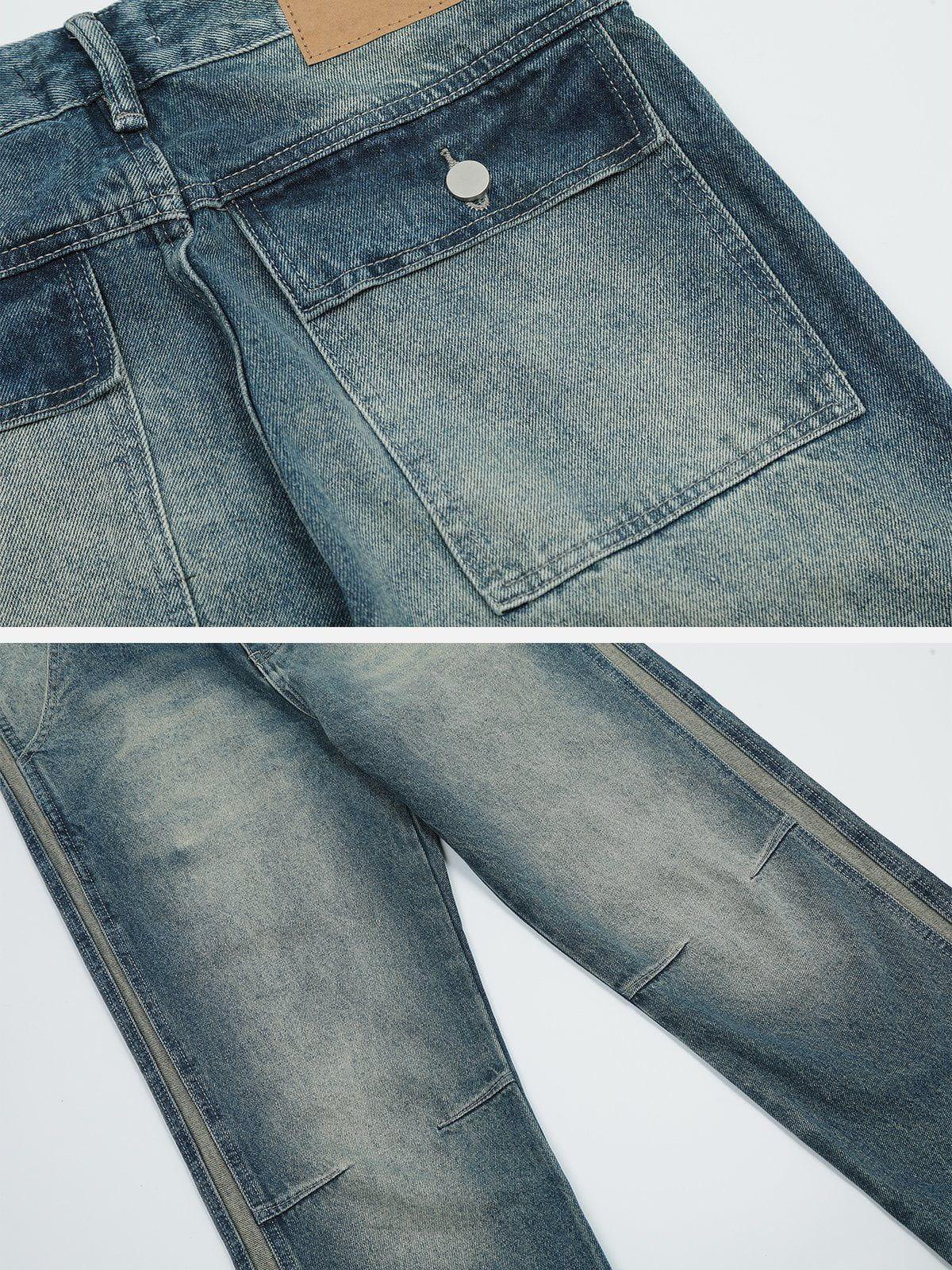 Tntwear® - Water-washed Pleats Jeans - tntwear1