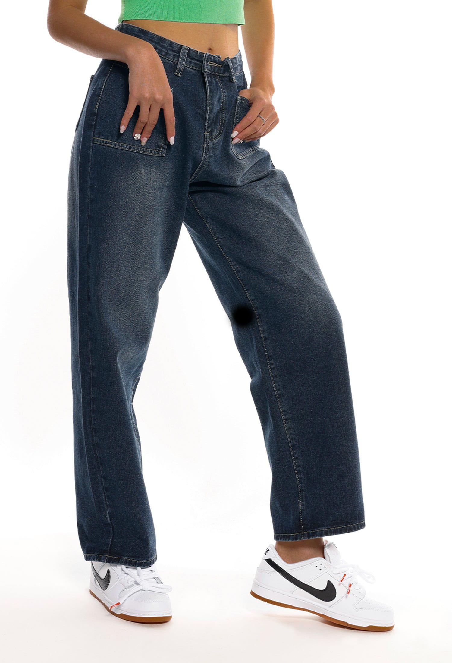 Tntwear® - Wide Leg Straight Jeans - tntwear1