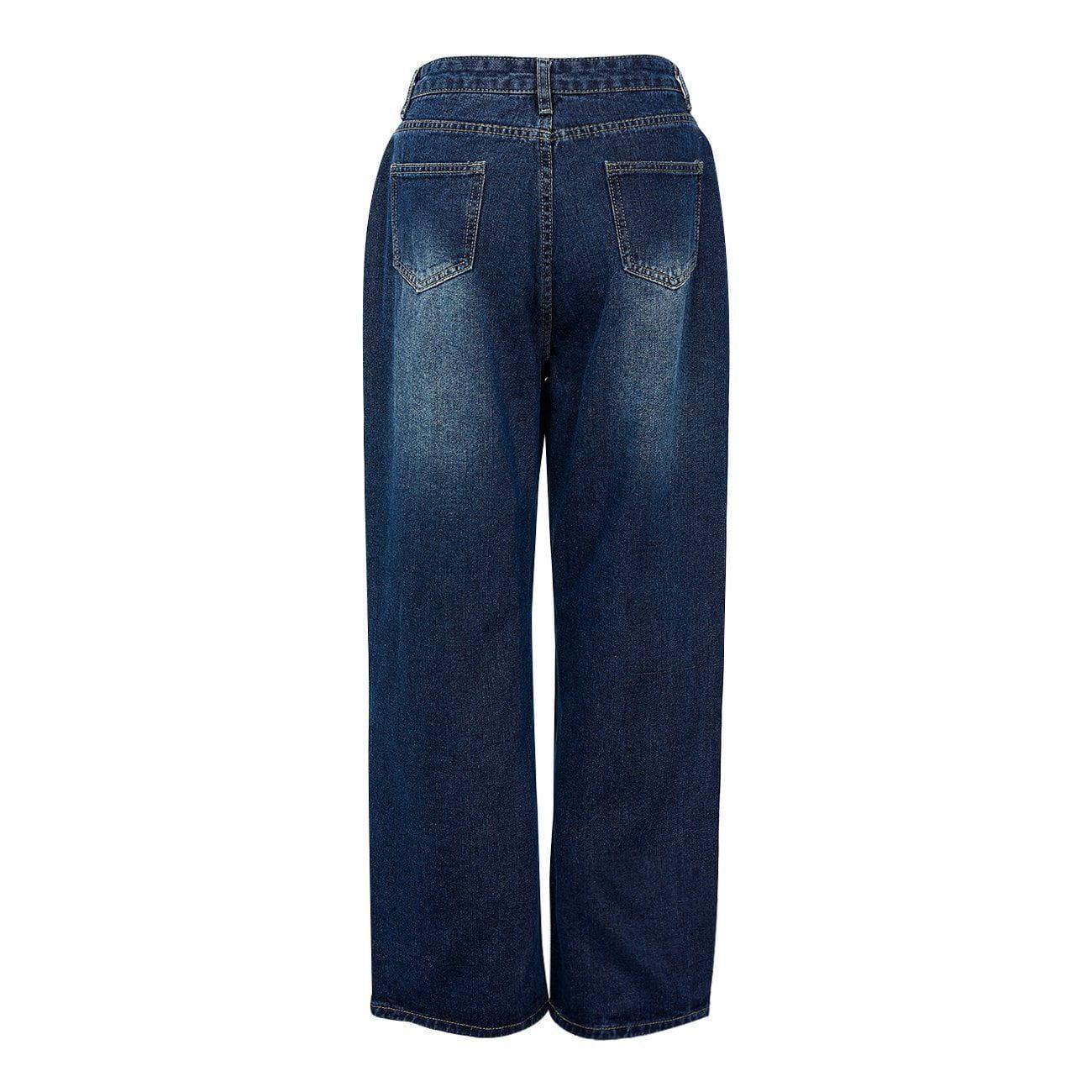 Tntwear® - Wide Leg Straight Jeans - tntwear1