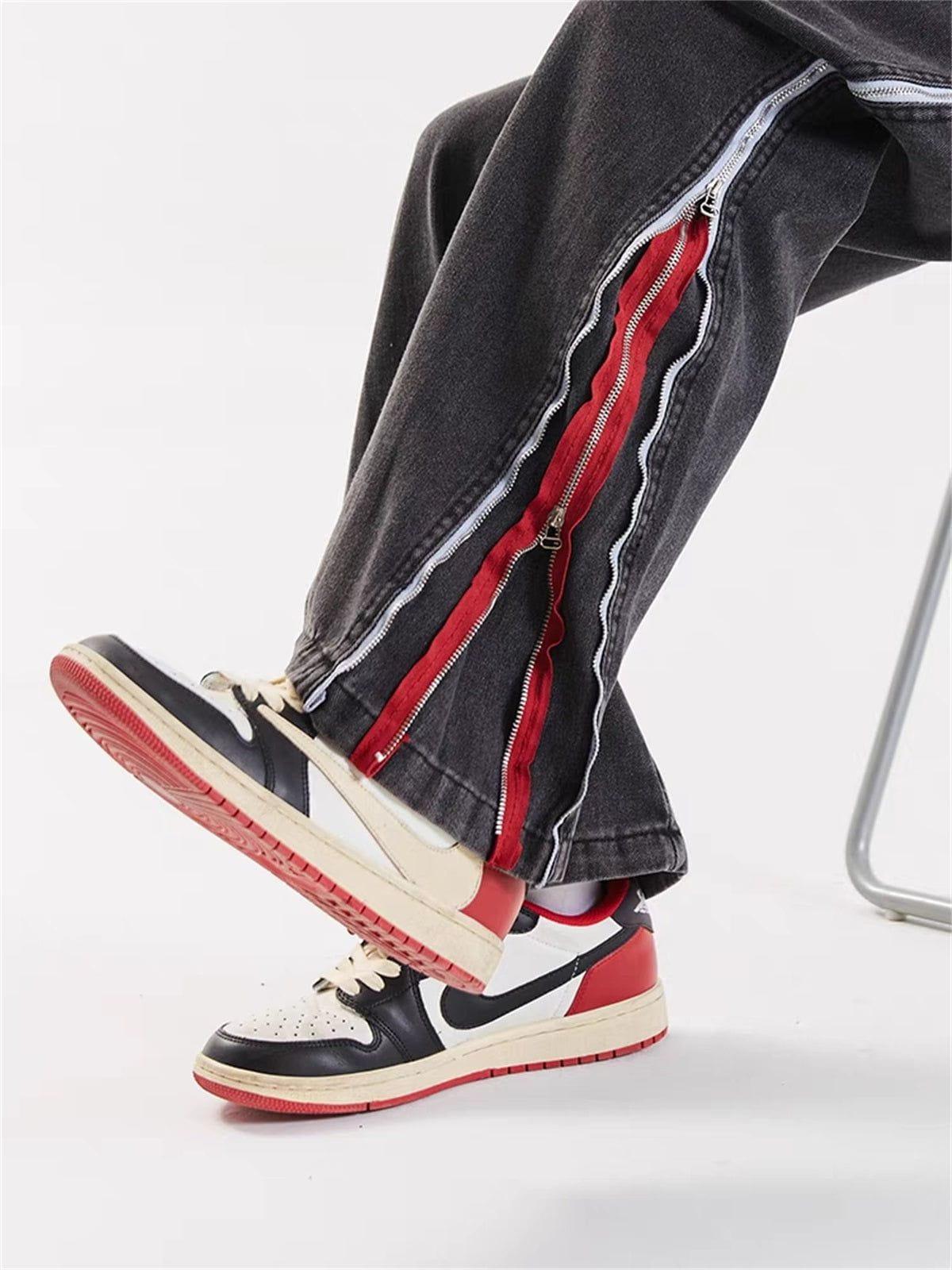 Tntwear® - Zip Up Stripe Jeans - tntwear1