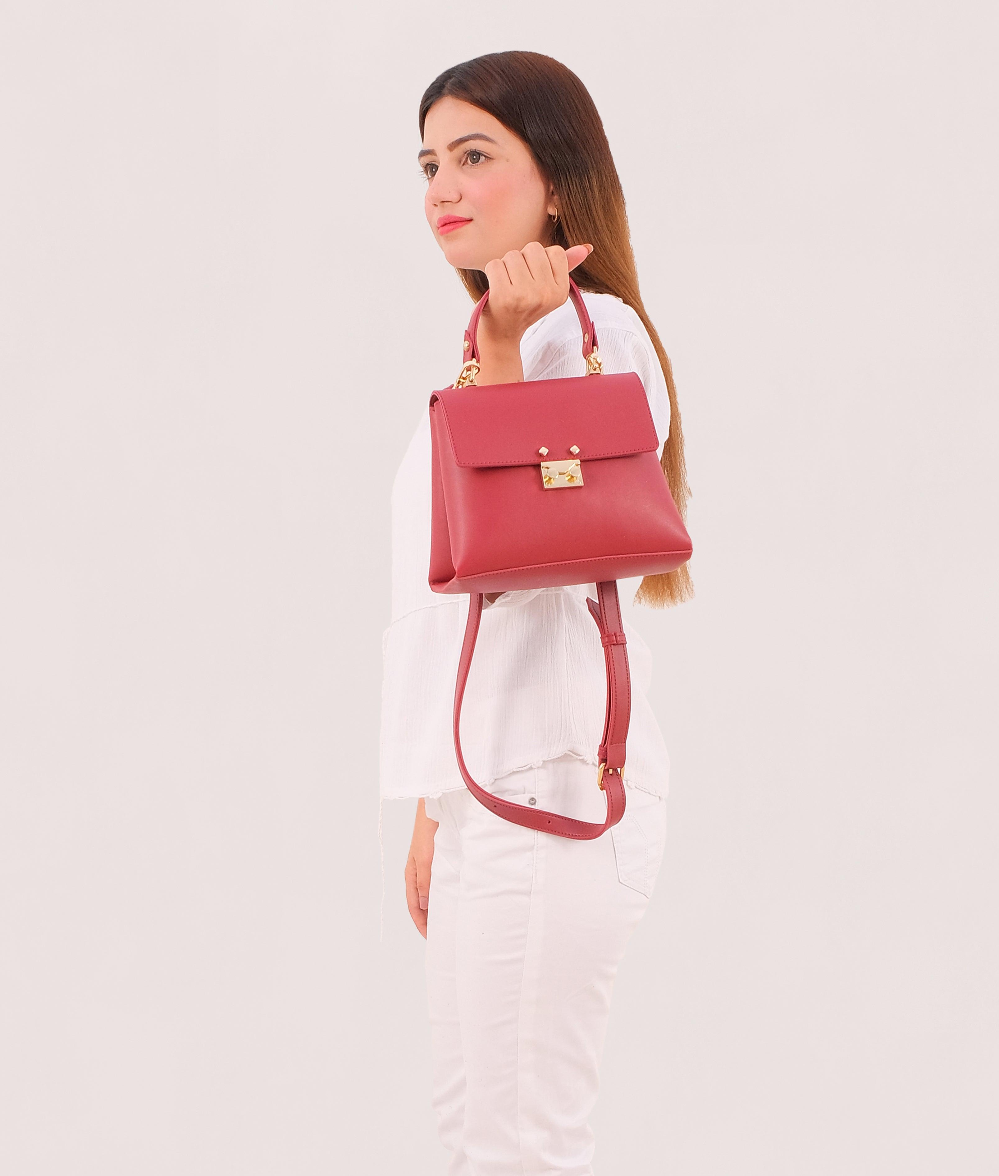 Maroon mini top-handle bag - tntwear1