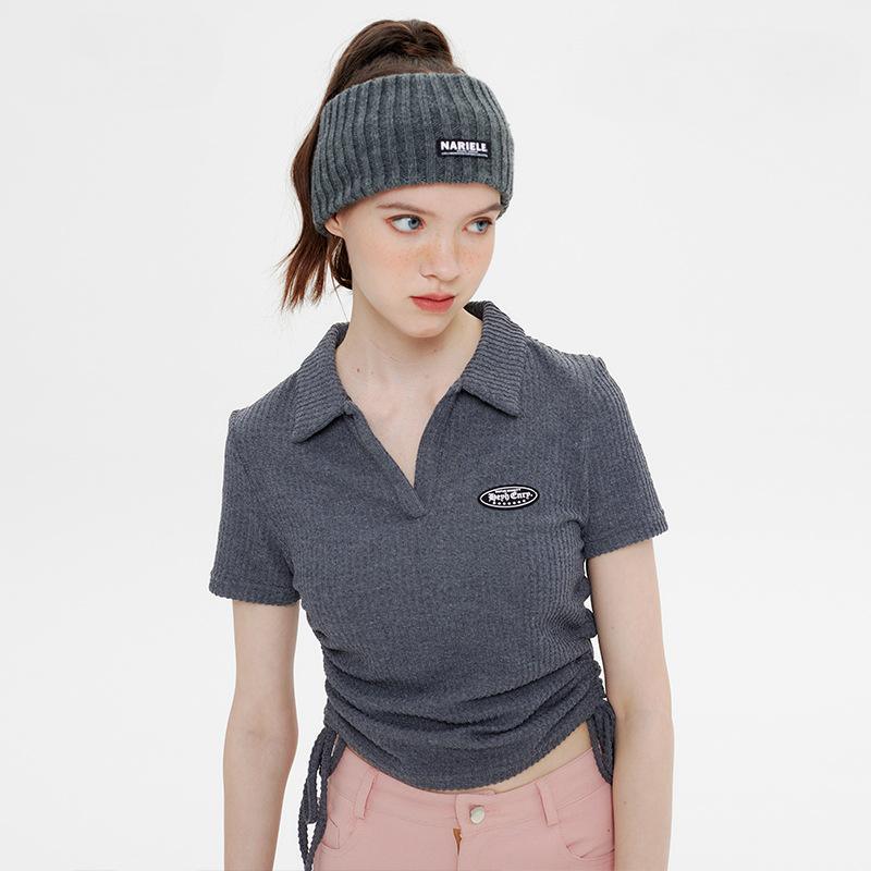 Women's Polo With Side Ties T-shirt - tntwear1