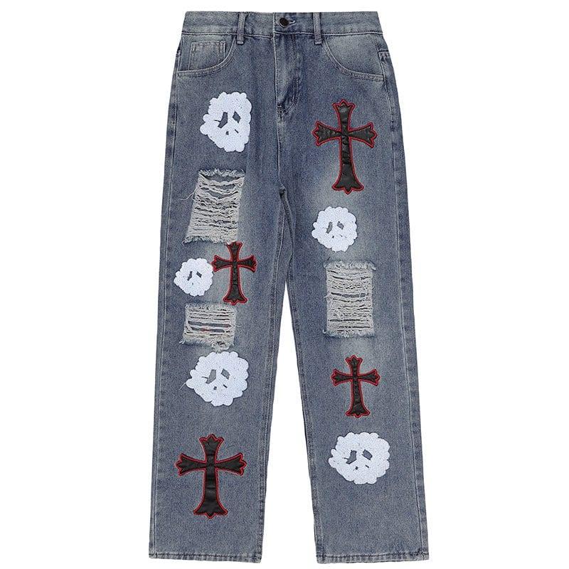 Tntwear Distressed Jeans Cross and Ghost - tntwear1