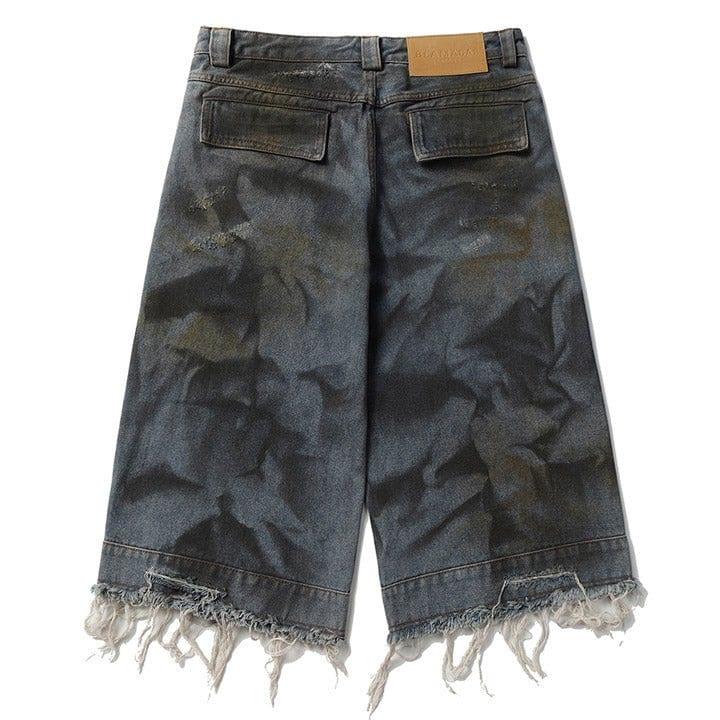 Tntwear® Vintage Ripped Frayed Denim Shorts - tntwear1