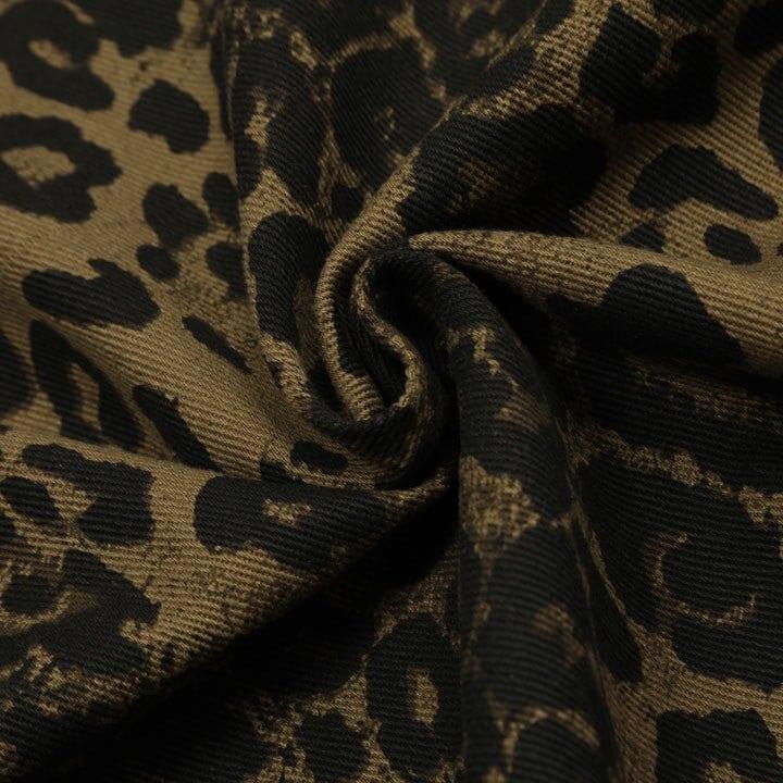 Tntwear® Vintage Leopard Print Denim Jacket - tntwear1