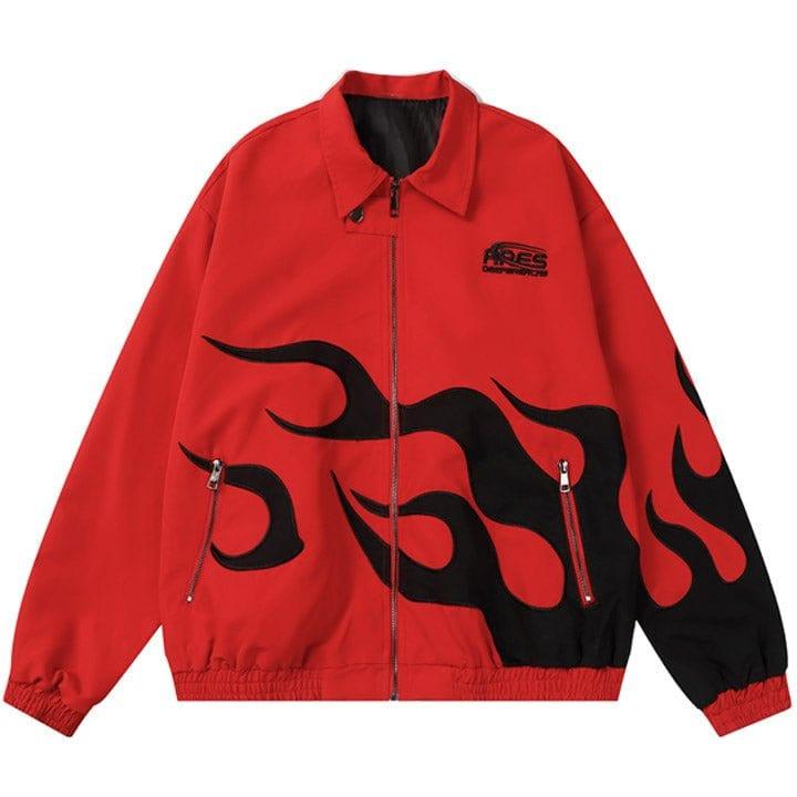 Tntwear® Y2K Varsity Jacket Flame Print - tntwear1