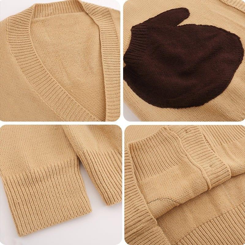 Tntwear® V Neck Sweater Cardigan Hand Pockets - tntwear1