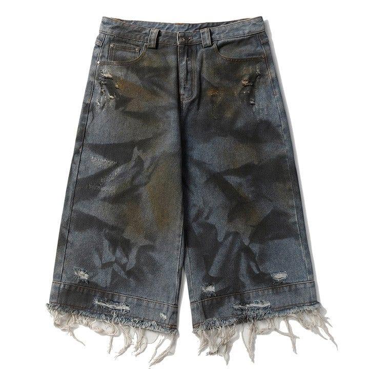 Tntwear® Vintage Ripped Frayed Denim Shorts - tntwear1