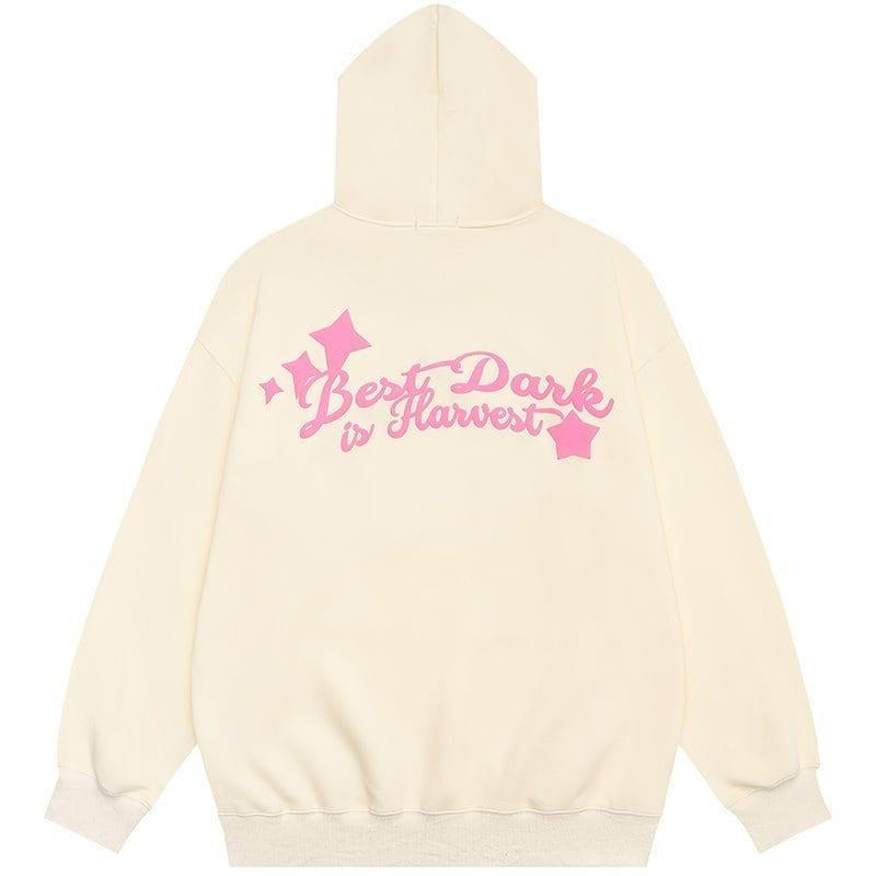 Tntwear Cute Hoodie Flocked Star Cat - tntwear1