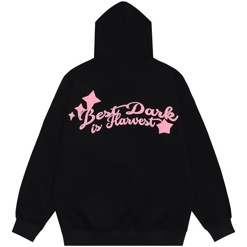 Tntwear Cute Hoodie Flocked Star Cat - tntwear1