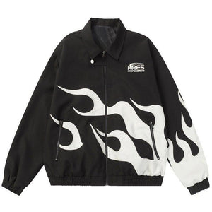 Tntwear® Y2K Varsity Jacket Flame Print - tntwear1