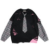 Tntwear® Y2k Preppy Style Ripped Sweater - tntwear1