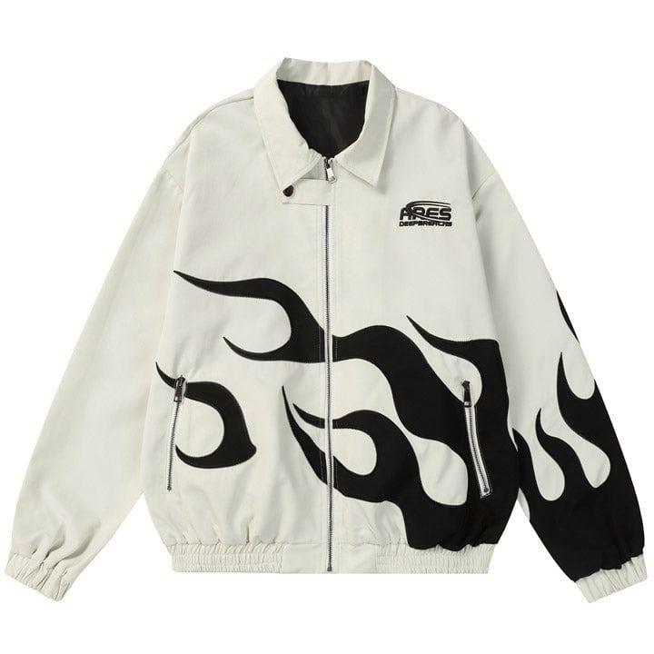 Tntwear® Y2K Varsity Jacket Flame Print - tntwear1