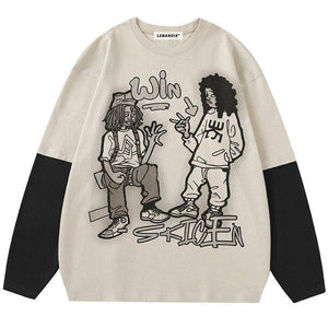 Tntwear® Y2K Vibes Sweatshirt Cartoon Patchwork - tntwear1