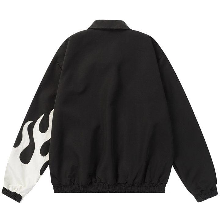 Tntwear® Y2K Varsity Jacket Flame Print - tntwear1