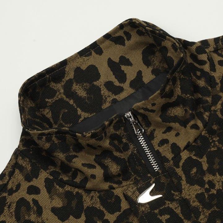 Tntwear® Vintage Leopard Print Denim Jacket - tntwear1