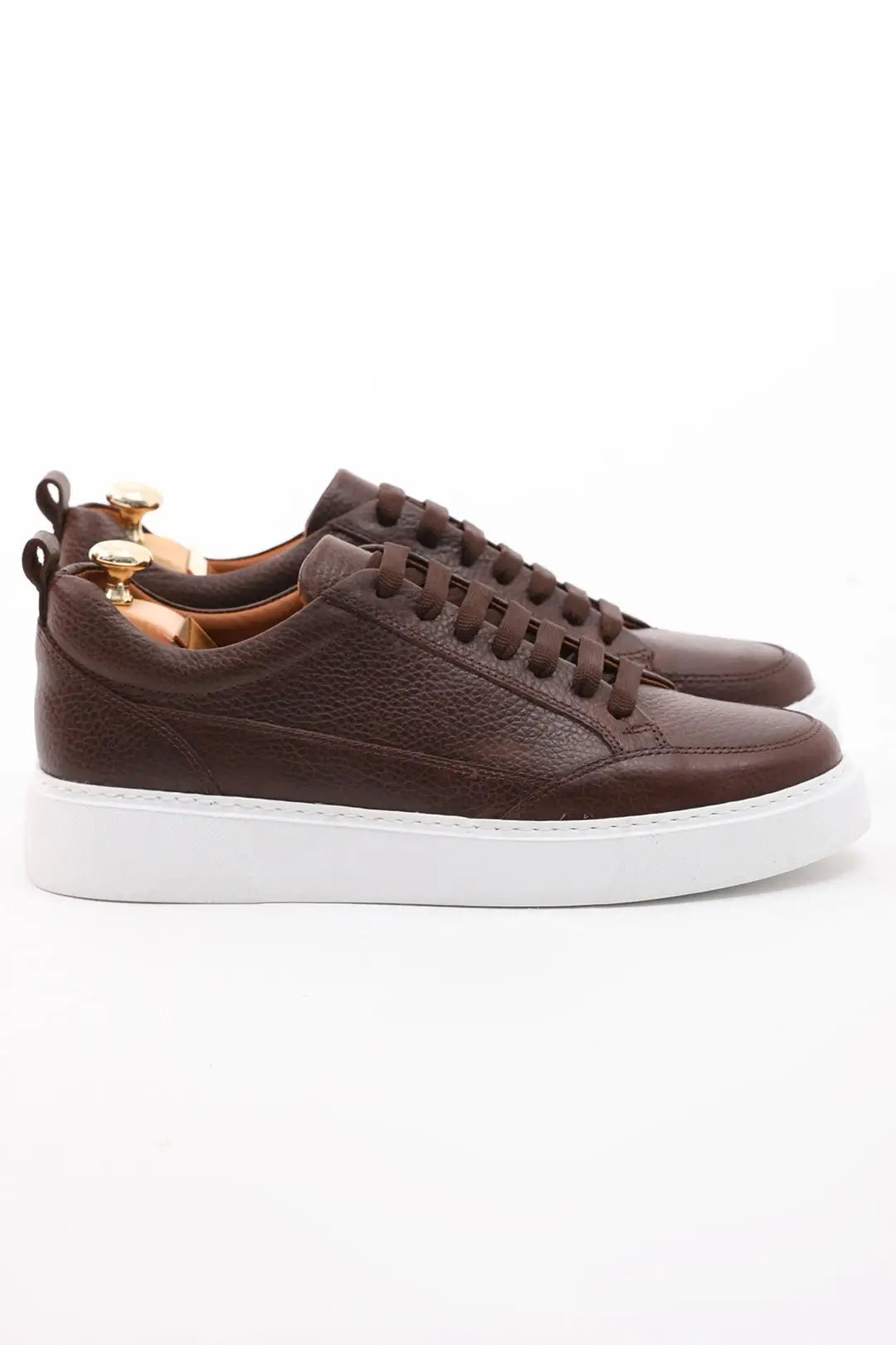 Luxe Brown Leather Sneakers