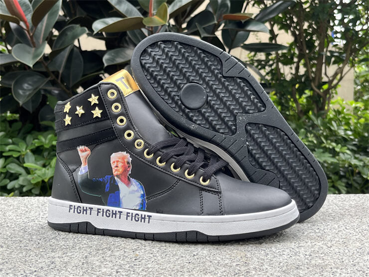 Donald Trump's FIGHT FIGHT FIGHT High Tops Black Sneakers