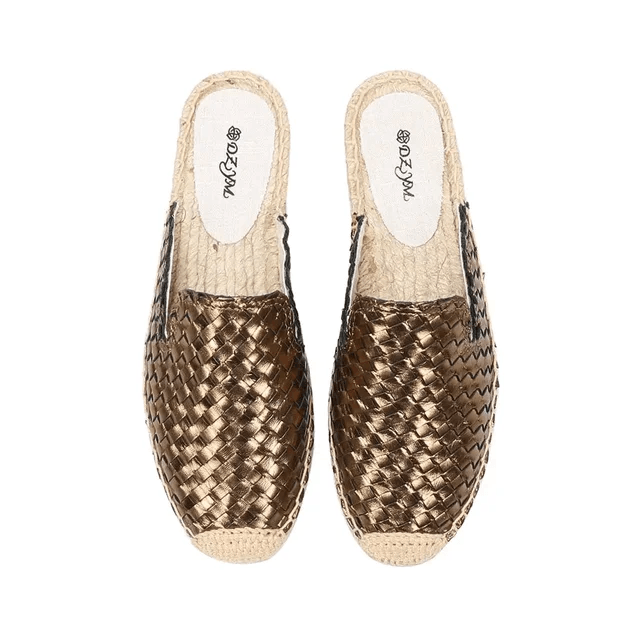 TntWear Shoes Lina Women's Woven Leather Flat Mules