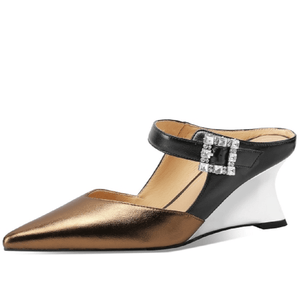 TntWear Shoes Ruth Women's Pointed-Toe Wedge Mules