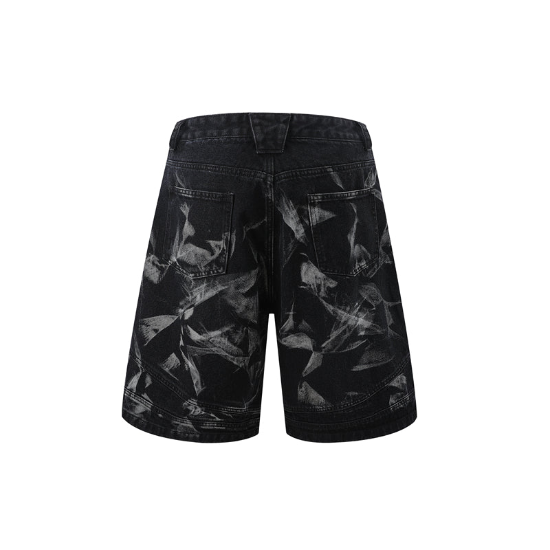 Washed Black Denim Shorts