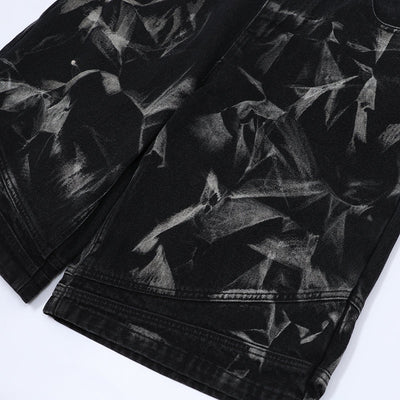 Washed Black Denim Shorts