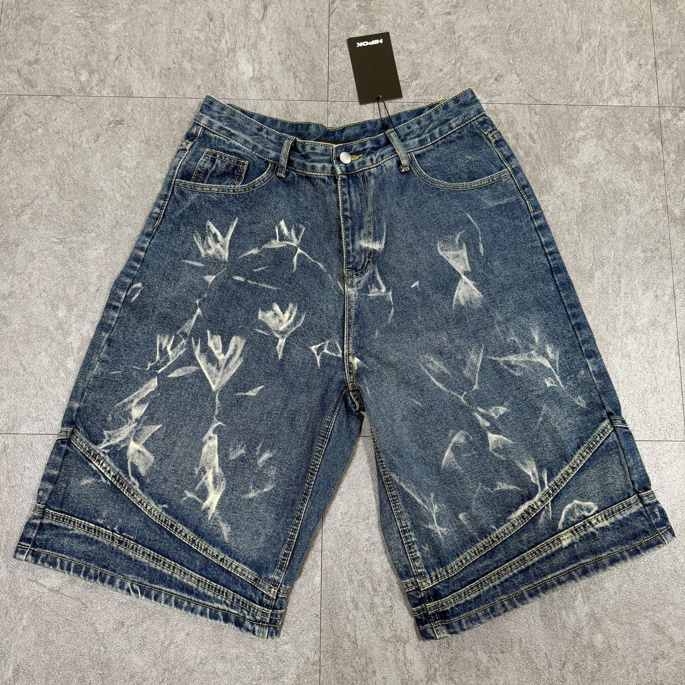 Washed Blue Denim Shorts