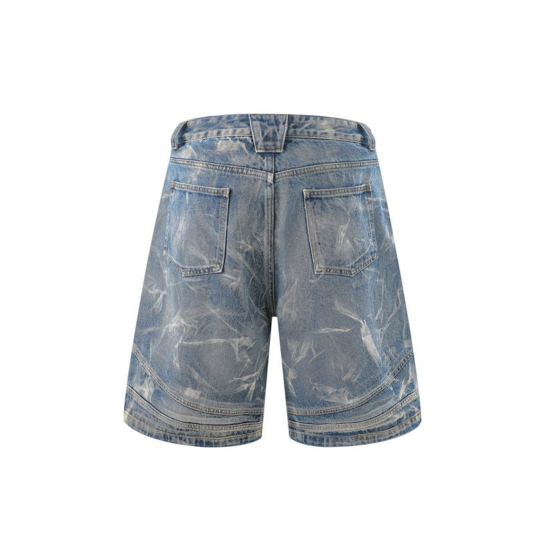 Washed Blue Denim Shorts