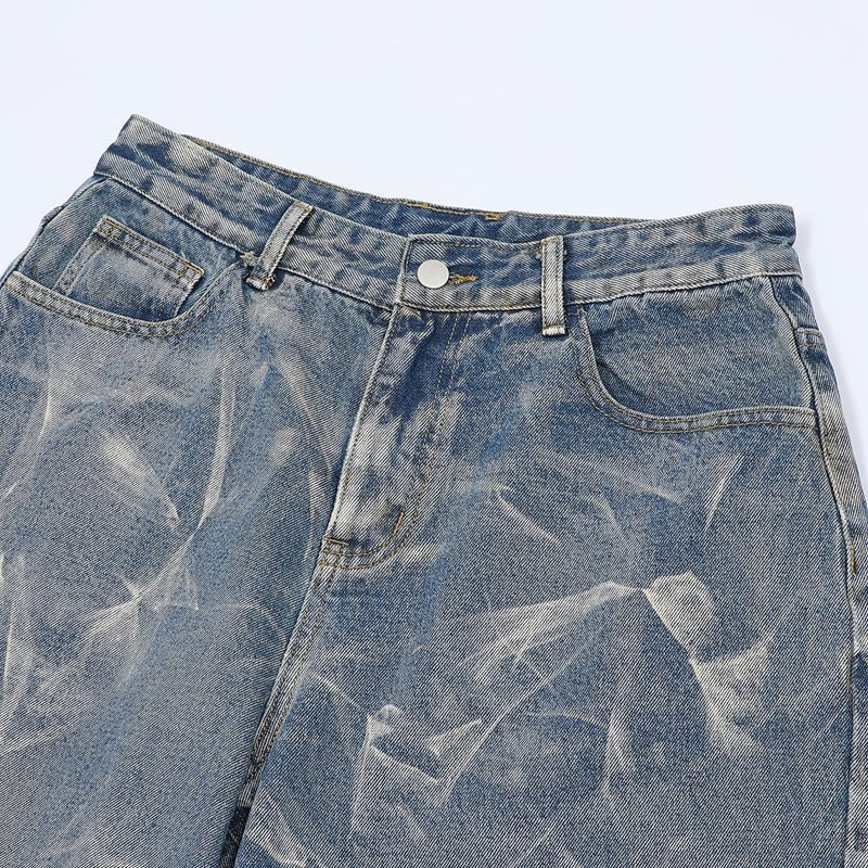 Washed Blue Denim Shorts